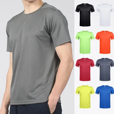Разноцветные базовые рубашки для спортзала из 100% полиэстера с индивидуальным логотипом для мужчин